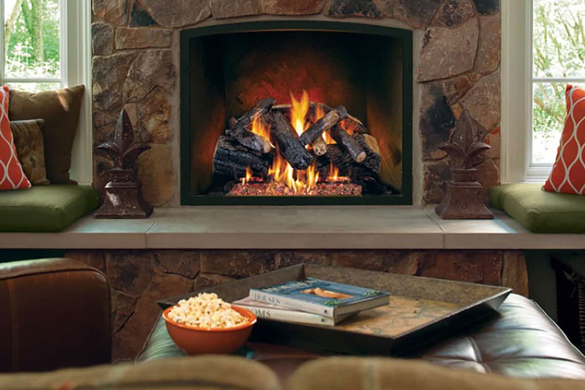 cozy gas fireplace
