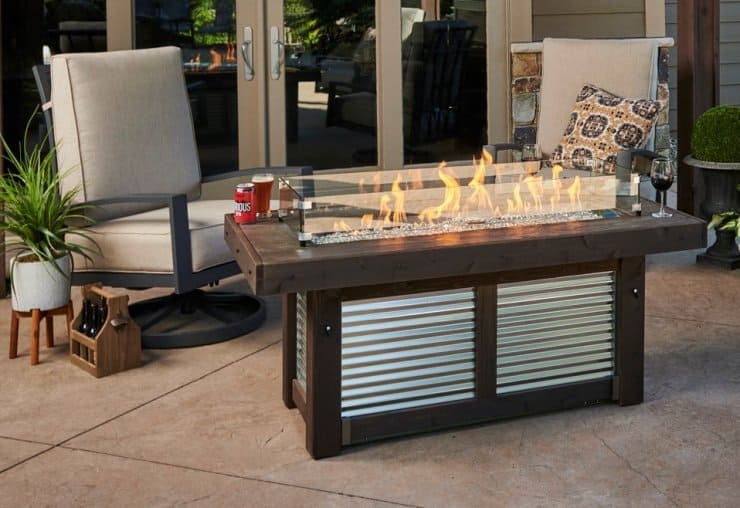 Denali Brew Linear Gas Fire Pit Table