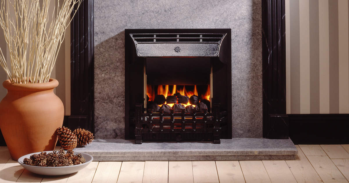 running gas fireplace